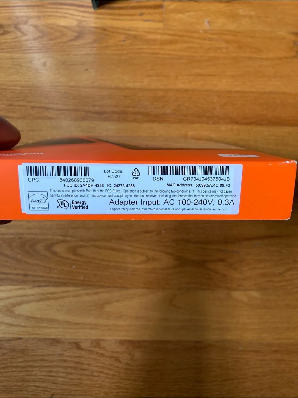 Amazon Fire HD 10 Tablet in Black with Orange Retail Box